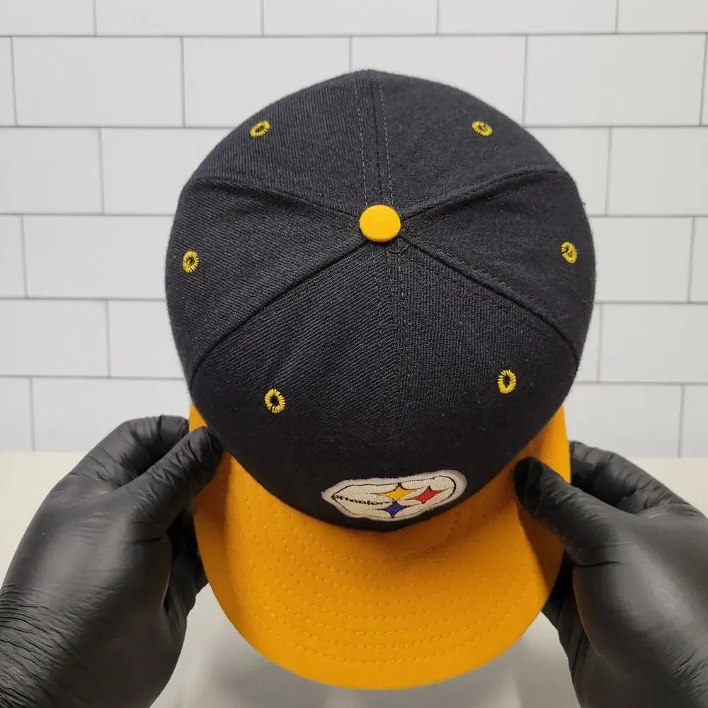 Vintage 90s New Era Pittsburgh Steelers 5950 Pro Model Wool Fitted Hat 7 3/8